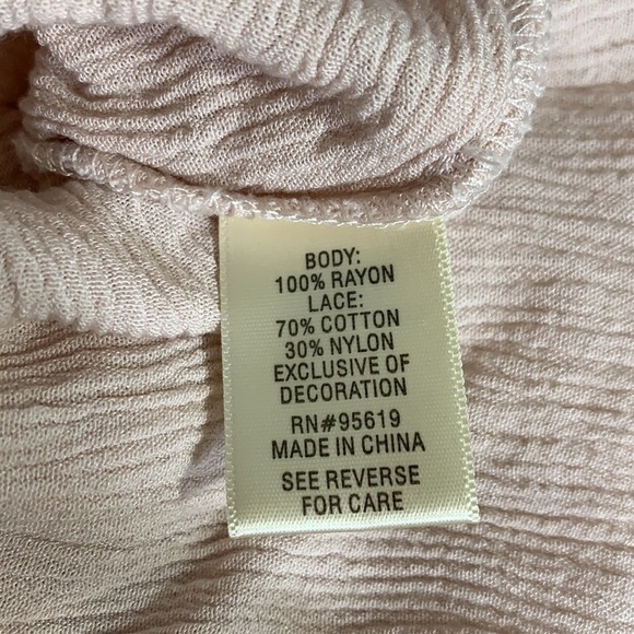 Vintage John Paul Richard Petite Lace Crepe Blouse - Pink, Cotton, Sz PL - Picture 8 of 9